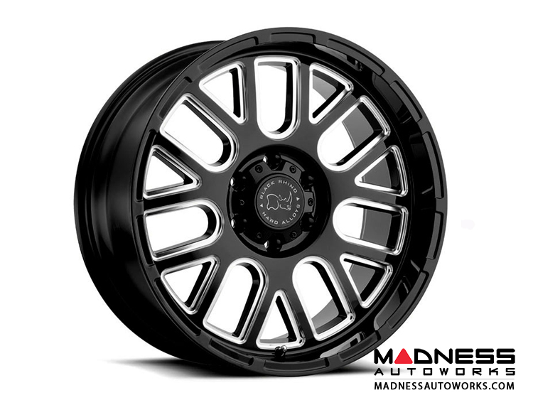 Jeep Custom Wheels (1) - Black Rhino - 17 x 9.5 - Prismo - Gloss Black w/ Milled Spokes